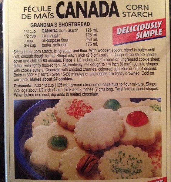 Classic Canada cornstarch shortbread