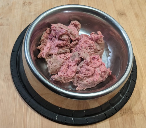 big country raw dog food in a bowl